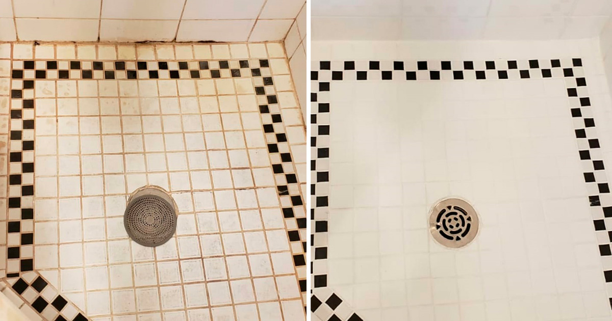 This Awful-looking Shower in Bedford Was Restored by Our Grout Cleaning  Company